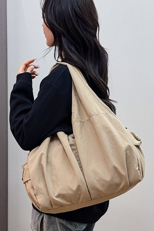 Carry All Pleated Draped Shoulder Tote Bag