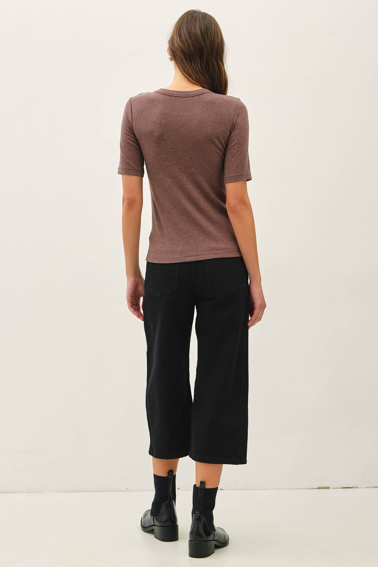 Be Cool - [NEW COLOR]ULTRA SOFT BASIC SHORT SLEEVE TOP : WINE / L