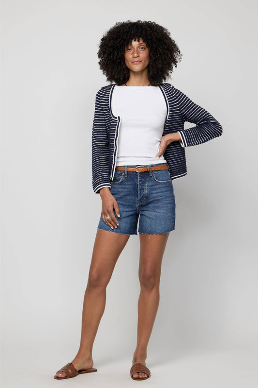 Bedford High Rise Denim Short: Indigo Medium Bright