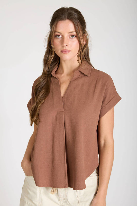 Collared U Hem Top
