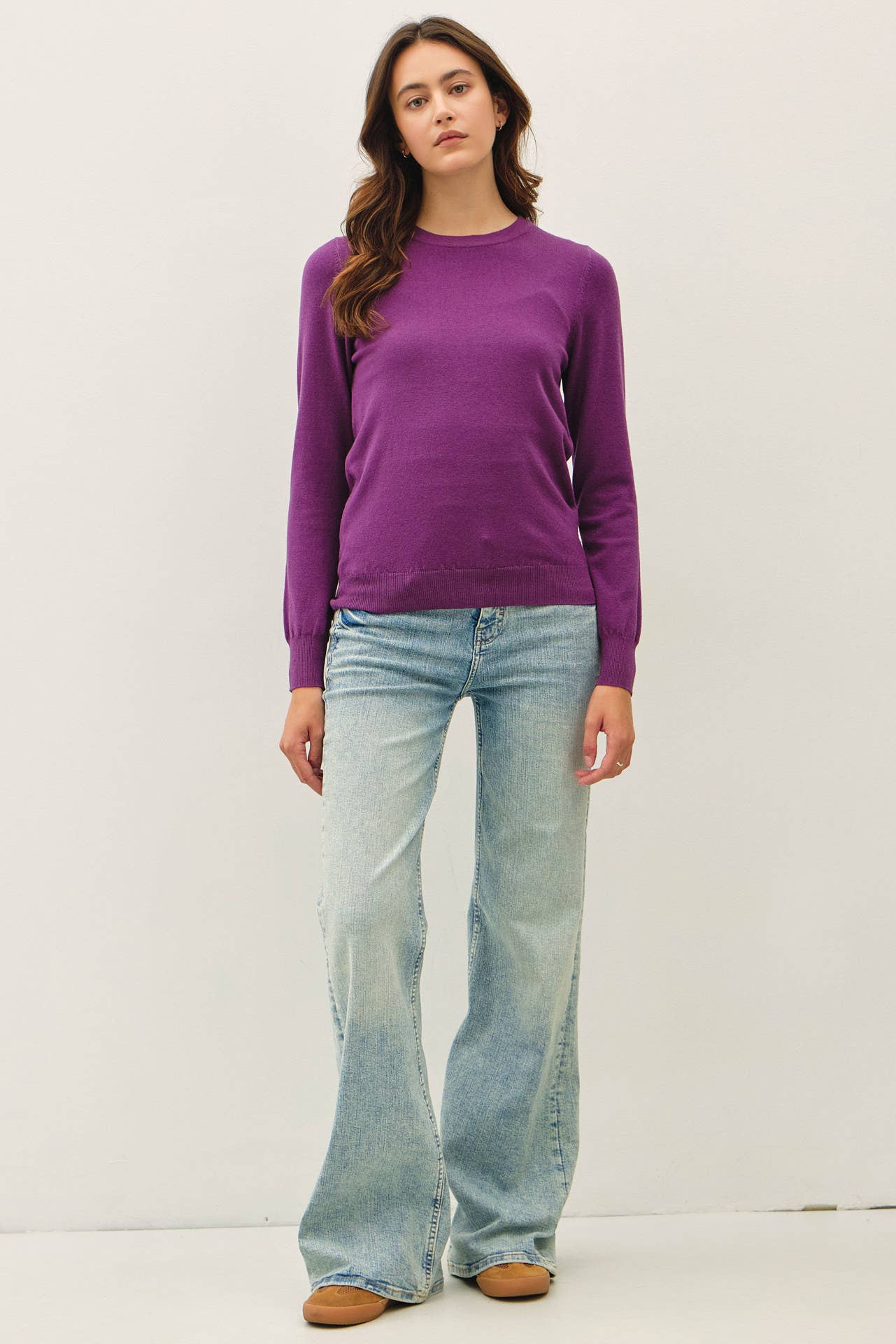 Be Cool - NEW COLOR-VISCOSE CREW NECK SOFT KNIT SWEATER : Ivory / L