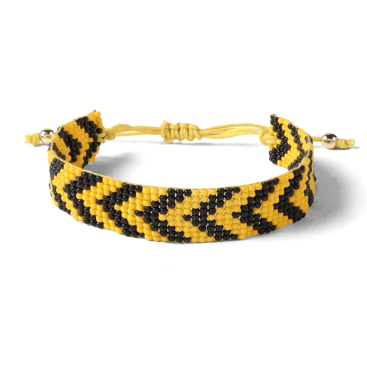 Splendid Iris - Sale - Adjustable Game Day Bracelet: Black/Orange