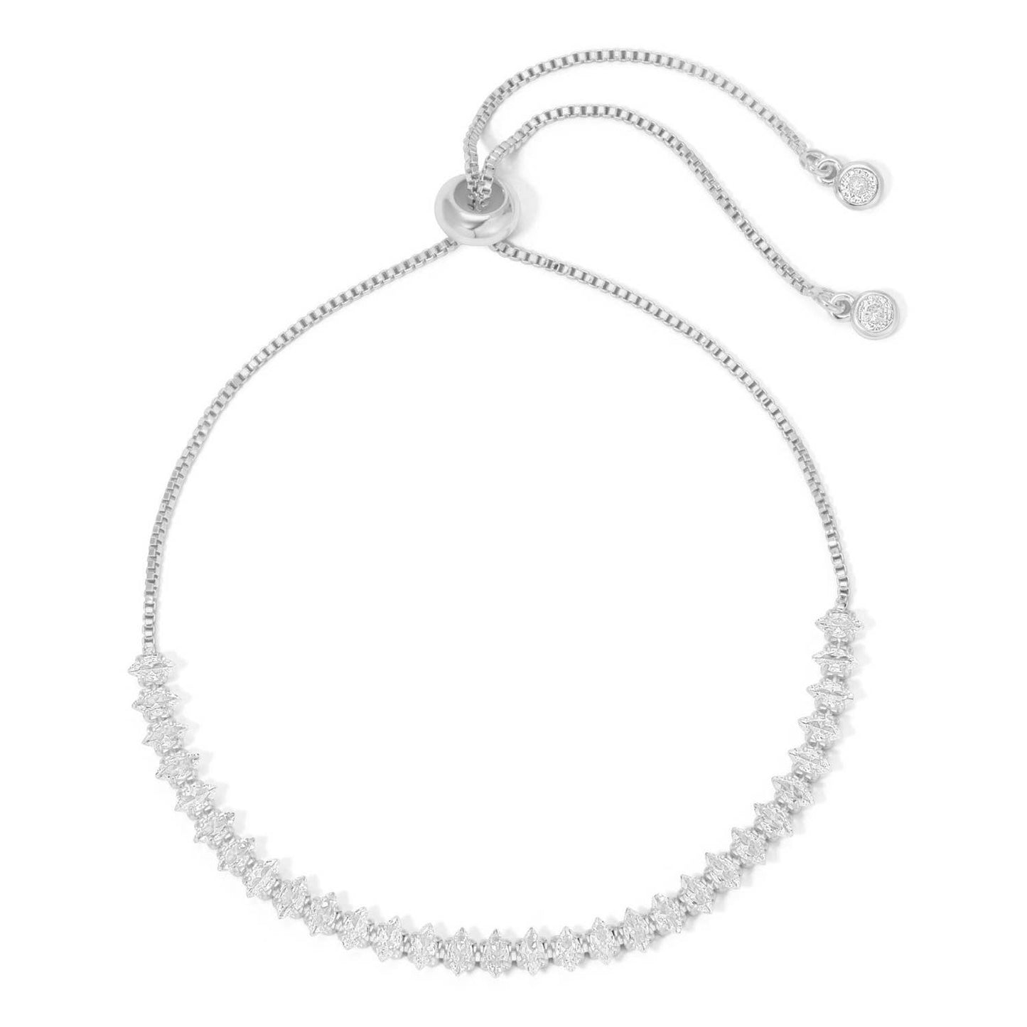Splendid Iris - Delicate Faux Diamond Tennis Bracelet: Gold