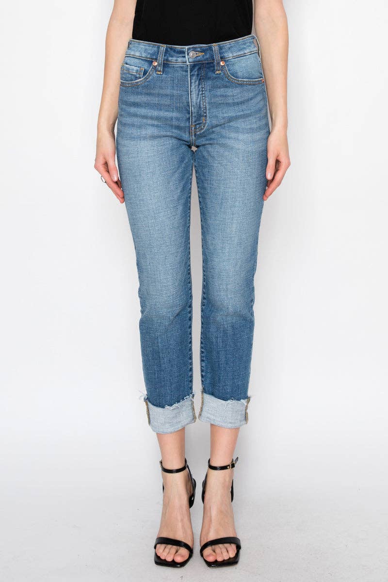 TUMMY CONTROL HIGH RISE STRAIGHT LEG JEANS