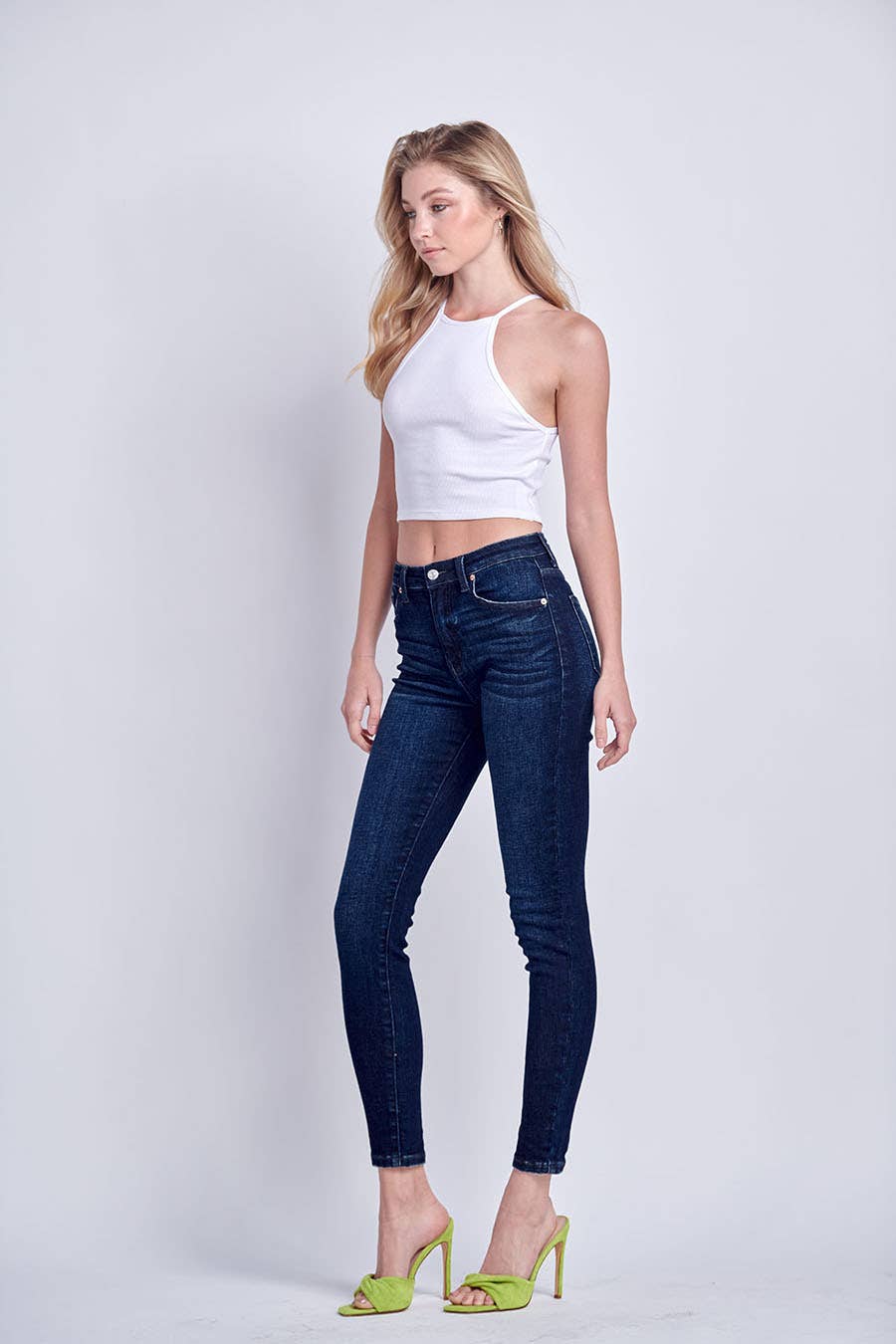 High Rise Full Length Skinny Jeans