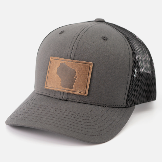 Wisconsin Silhouette Trucker Hat: Charcoal