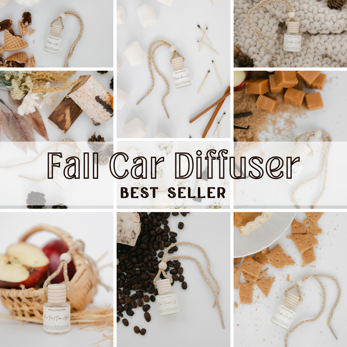 HOLLOWOOD FRAGRANCE - FALL CAR DIFFUSERS: Marshmallow On Fire