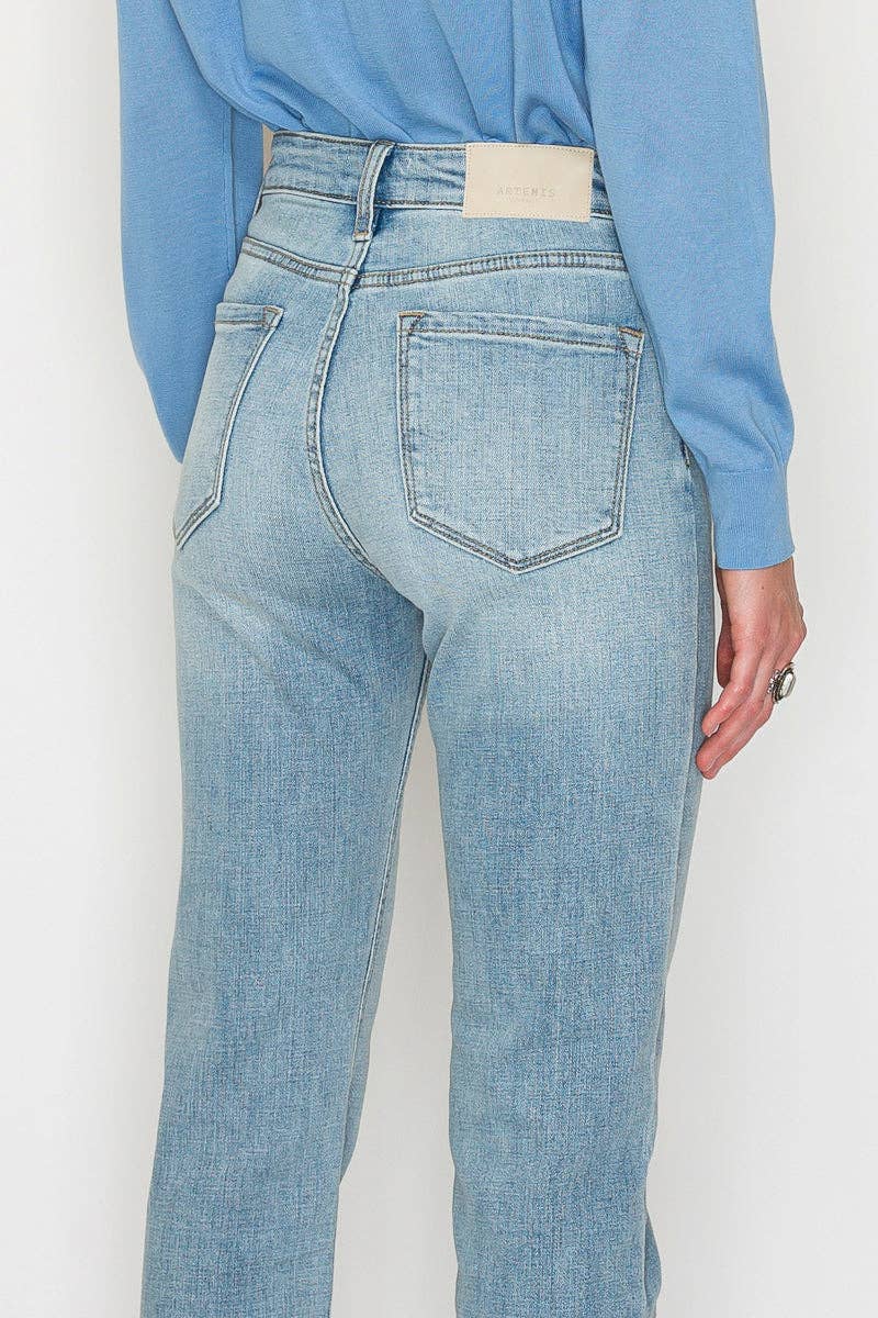 High Rise Slim Straight Leg Jeans