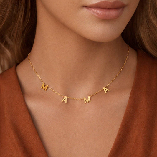 18K Gold Plated Waterproof Stainless Steel Mama Necklace