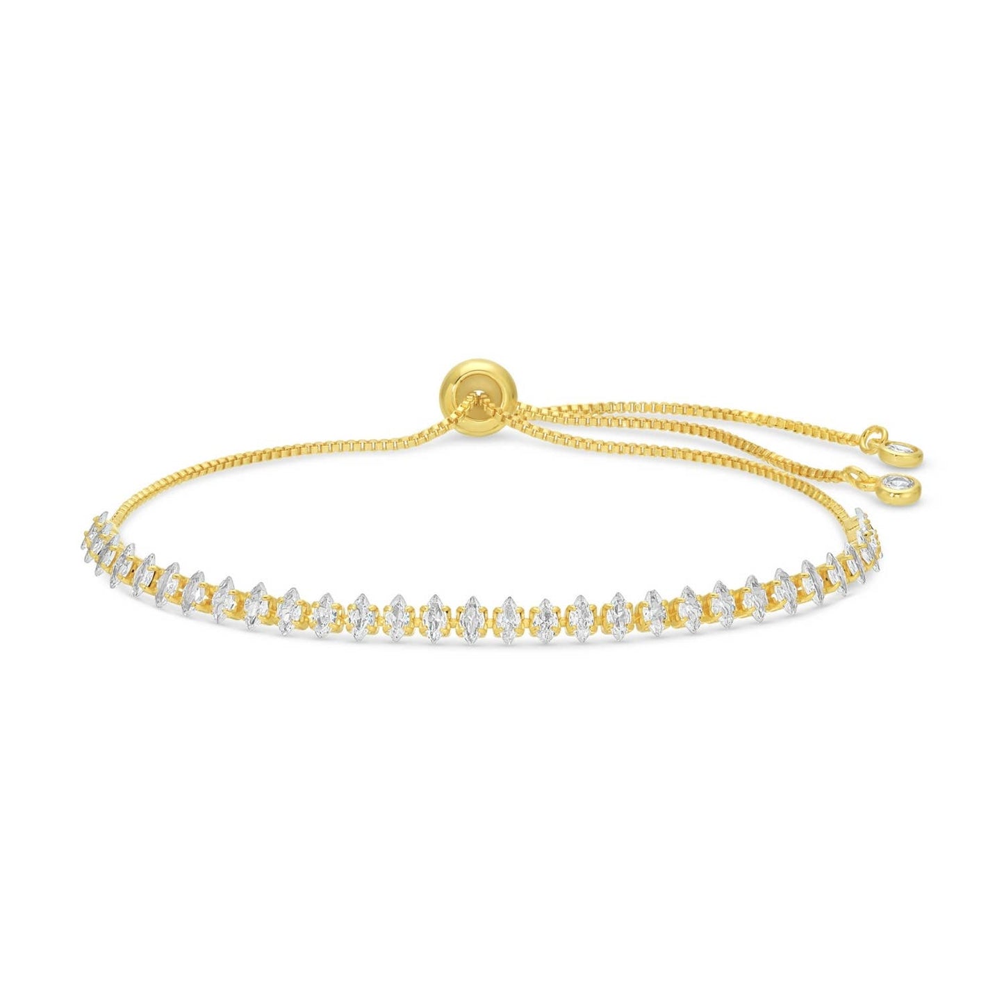 Splendid Iris - Delicate Faux Diamond Tennis Bracelet: Silver