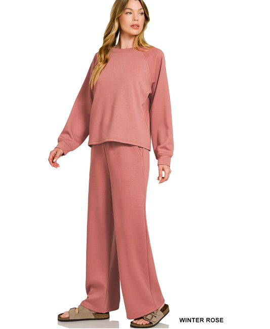 Scuba Crewneck Pullover - Winter Rose