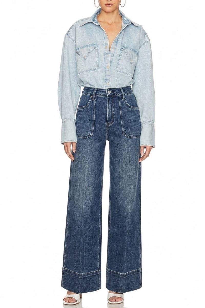 ARTEMIS VINTAGE - HIGH RISE TUMMY CONTROL SLIM PALAZZO JEANS