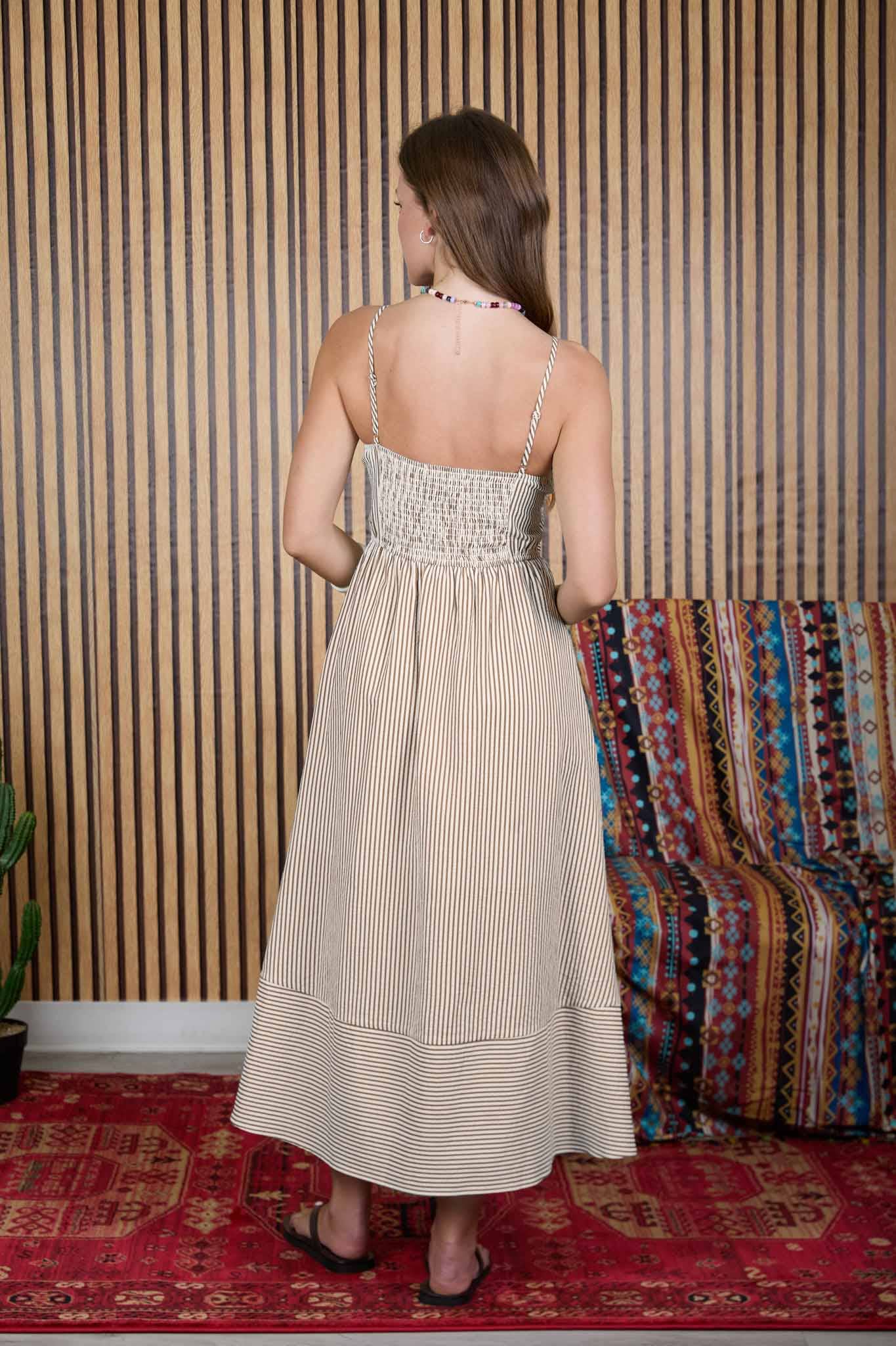 Stripe Basque Waist Dress