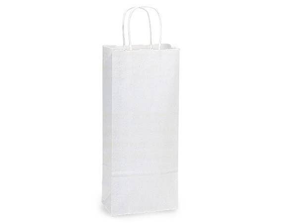 Nashville Wraps - White Kraft Retail Paper Shopping Bags: 100 Pack / Junior 8x5x8"