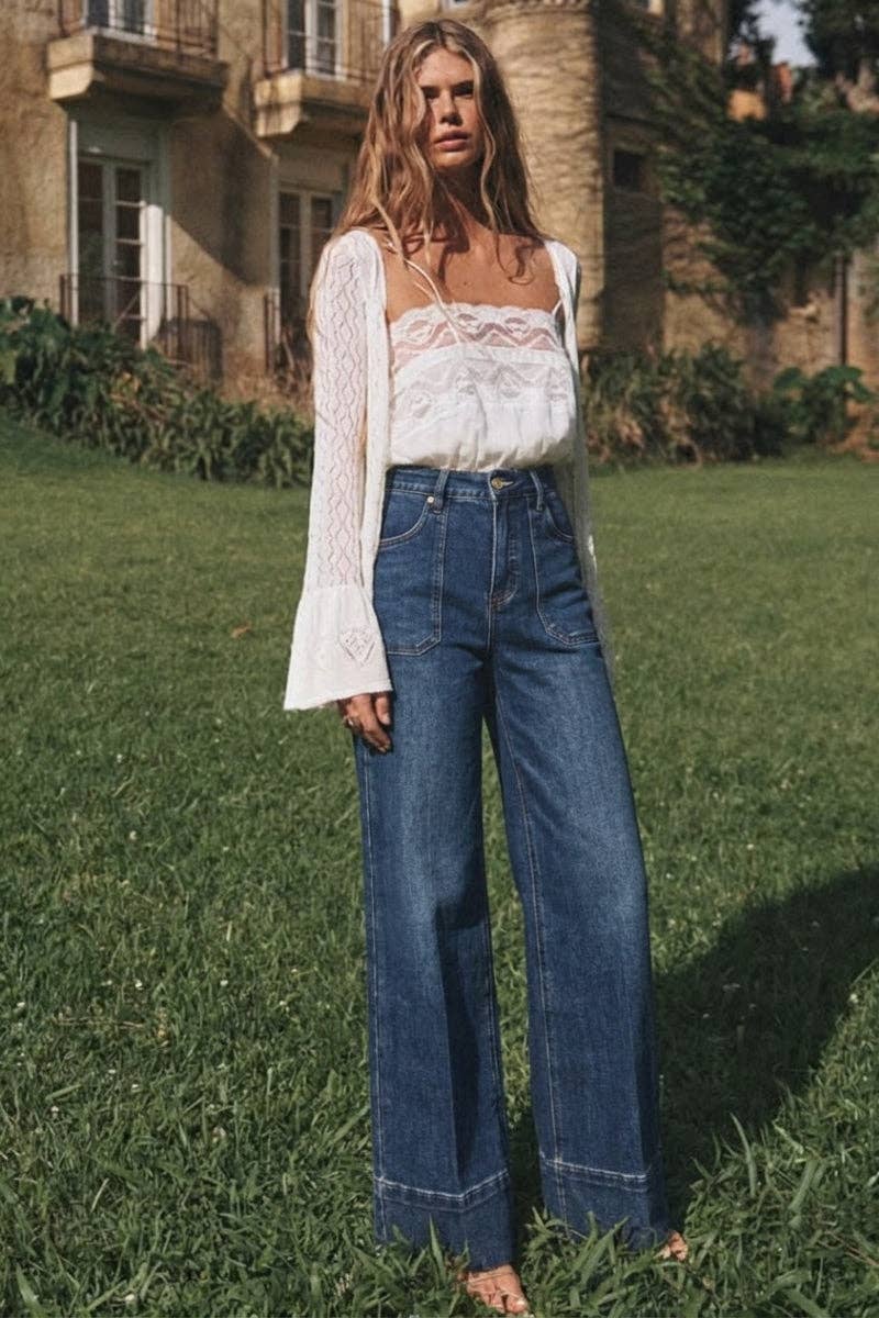 ARTEMIS VINTAGE - HIGH RISE TUMMY CONTROL SLIM PALAZZO JEANS