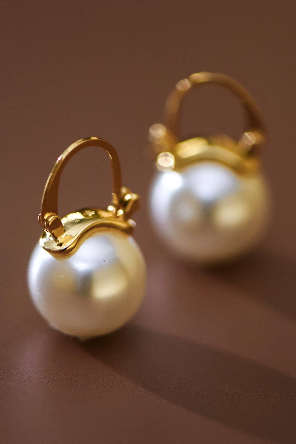 18K Gold PVD Plated Stainless Steel Pearl Drop Earrings
