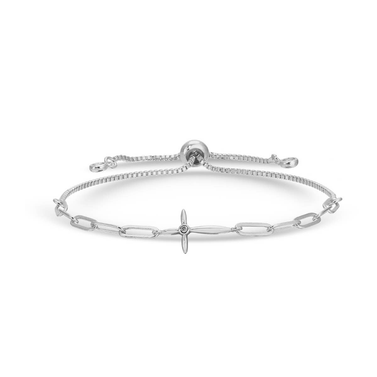 Splendid Iris - Delicate Cross Pulley Bracelet: Gold