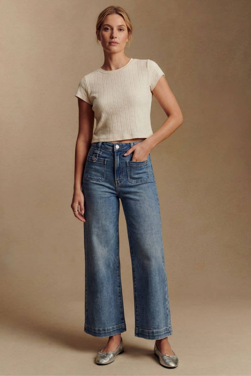 ARTEMIS VINTAGE - TUMMY CONTROL HIGH RISE CROP PALAZZO JEAN