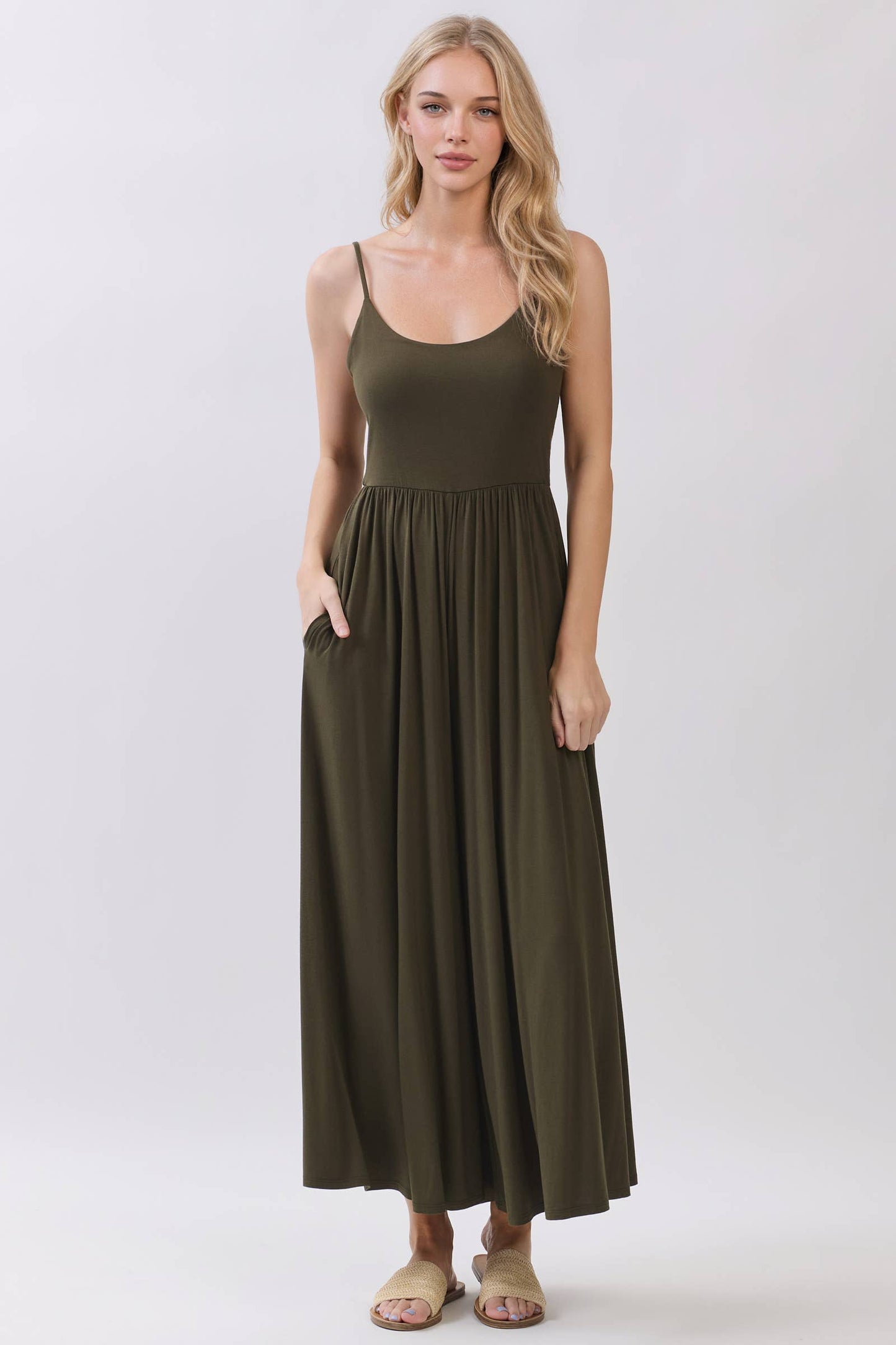 Final Touch - Flare Wide Leg Jumpsuit W/ Adjustable Strap - VJU60179: Nutshell / M
