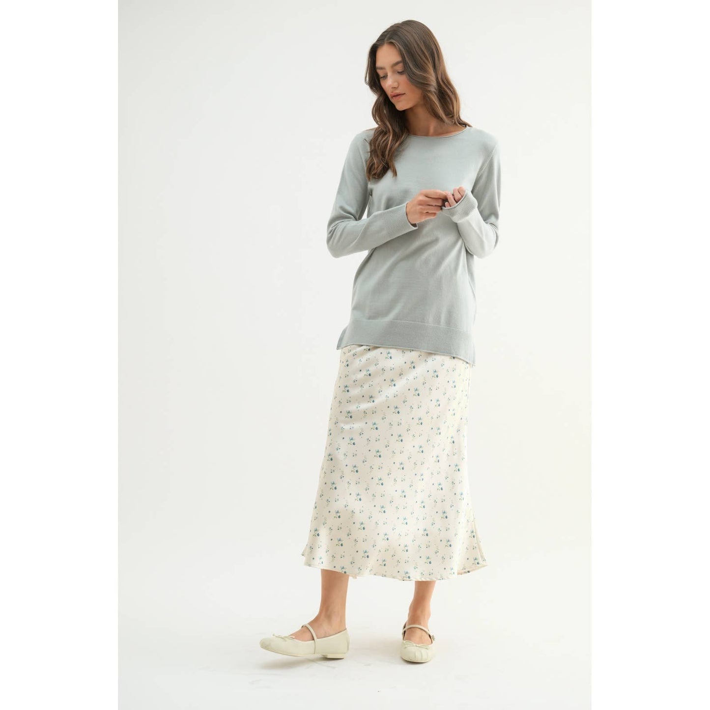 Lightweight Boat Neck Sweater - Mint