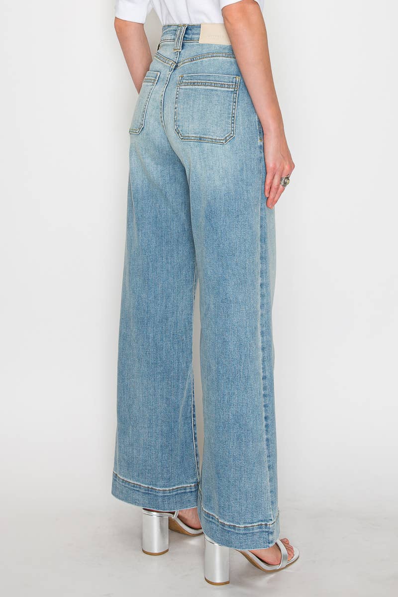 ARTEMIS VINTAGE - TUMMY CONTROL HIGH RISE A LINE WIDE LEG JEAN: 7 (27)