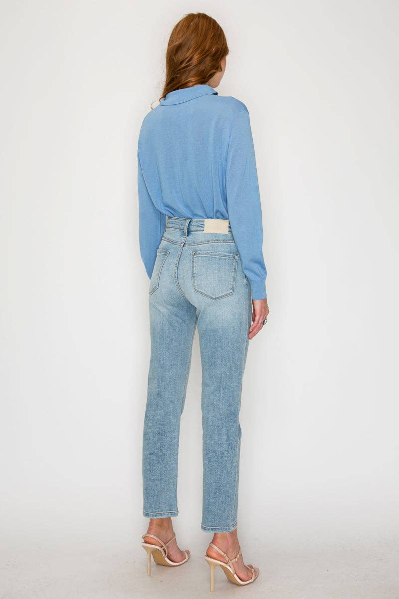 High Rise Slim Straight Leg Jeans