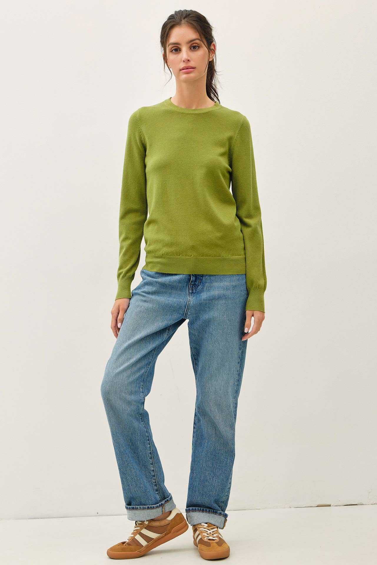 Be Cool - NEW COLOR-VISCOSE CREW NECK SOFT KNIT SWEATER : Ivory / M