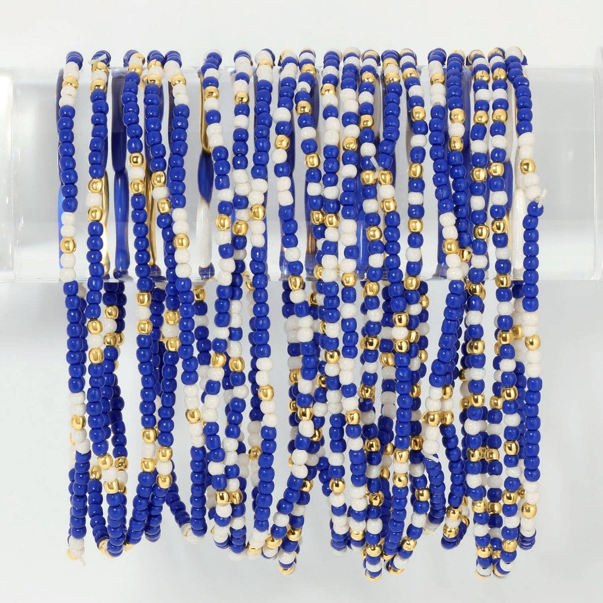 Splendid Iris - Stretch Seed Bead GAME DAY Bracelets: Black/Orange