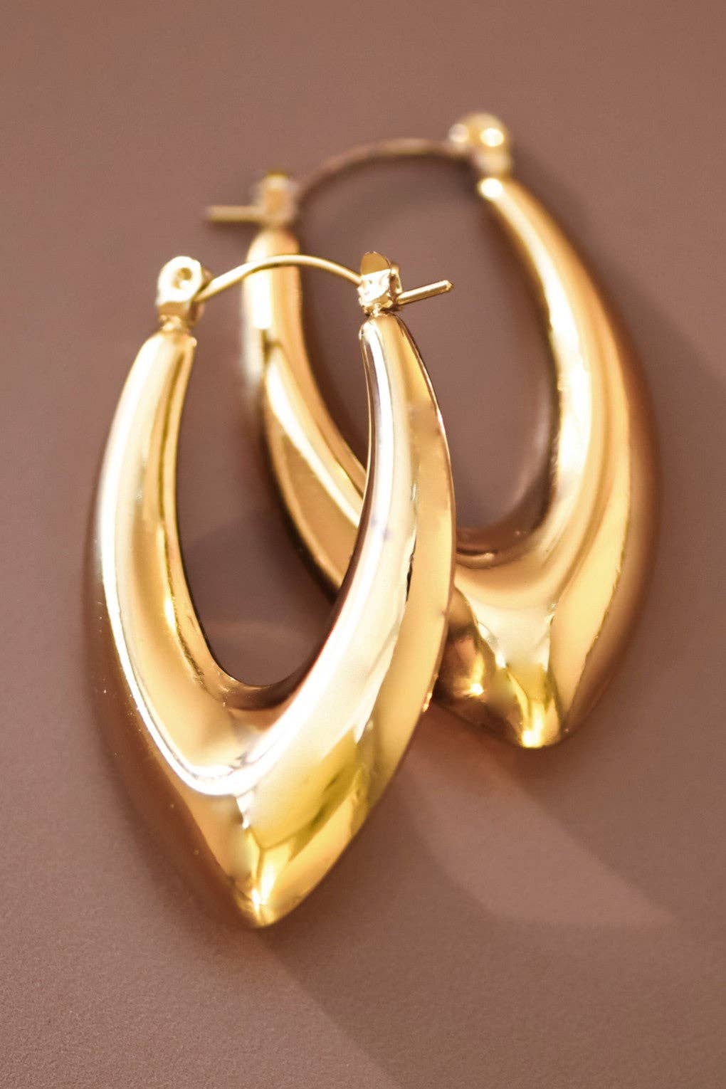 18K Gold Plated Waterproof Stainless Steel Hoop Earrings