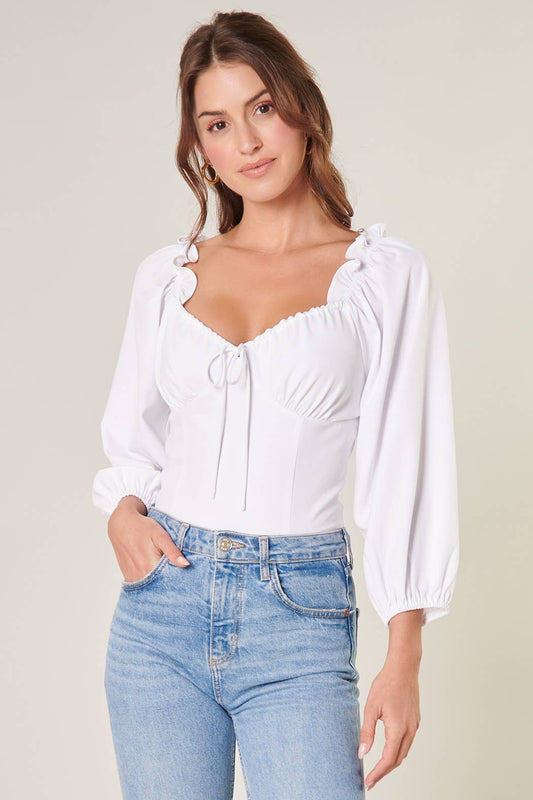 Eliana Balloon Sleeve Bustier Top