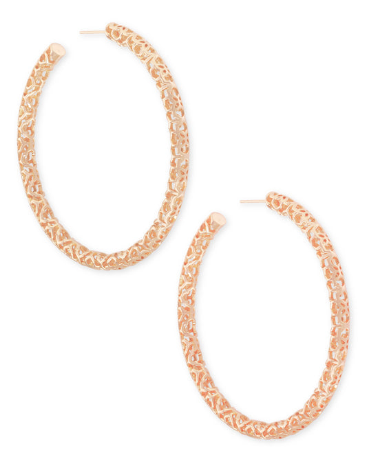 Maggie 2.5" Hoop Earrings - Rose Gold