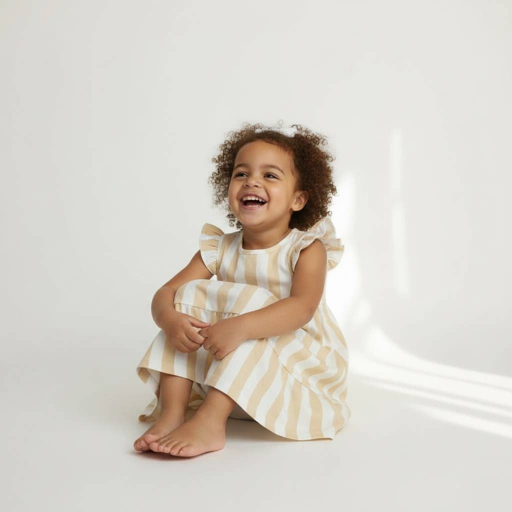Barefoot Breeze Ruffle Sleeve Cotton Summer Twirl Dress
