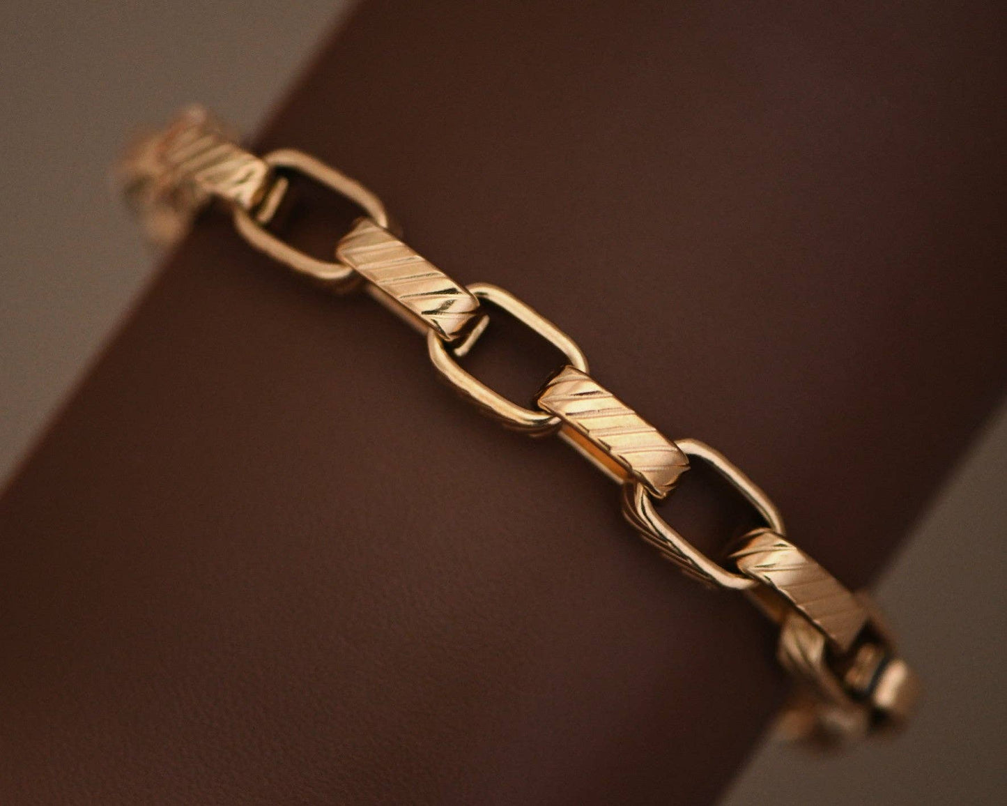 18K Gold Dipped Stainless Steel Box Chain Link Bracelet