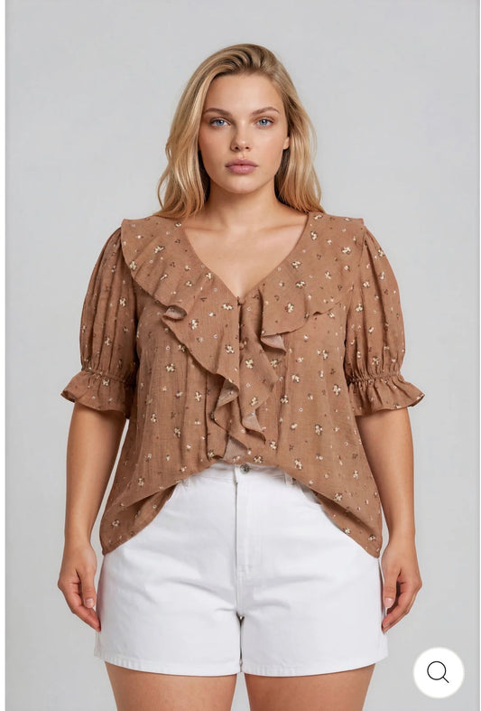 Fall Floral Print Blouse