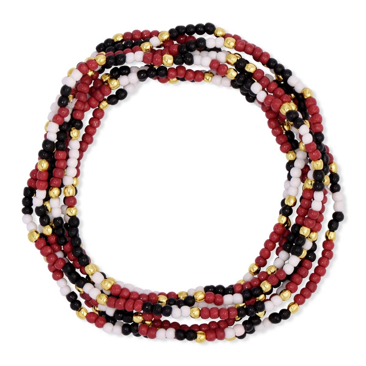 Splendid Iris - Stretch Seed Bead GAME DAY Bracelets: Black/Orange