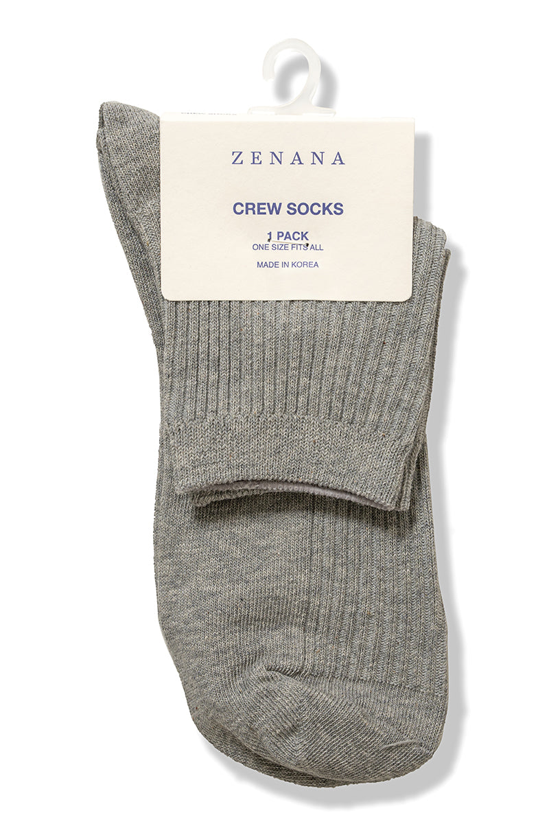 Ribbed Crew Socks