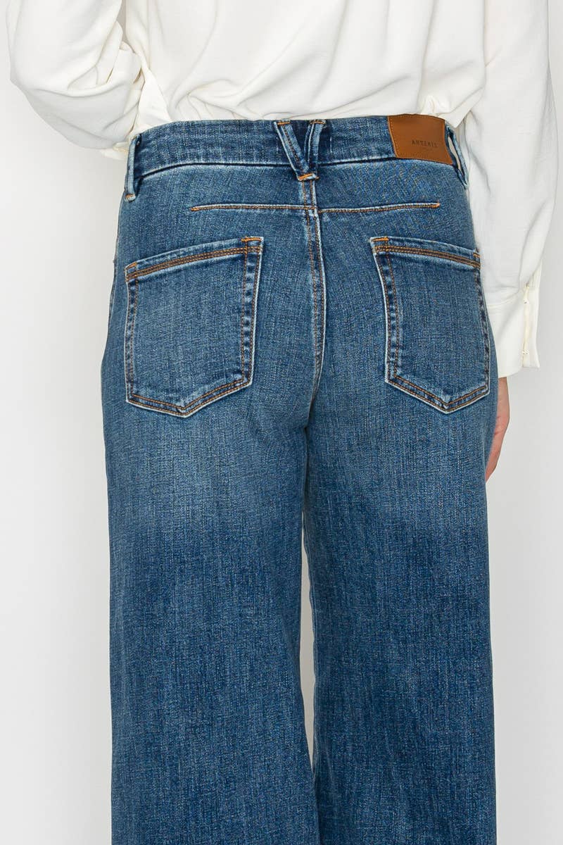 Relaxed High Rise Palazzo Jeans