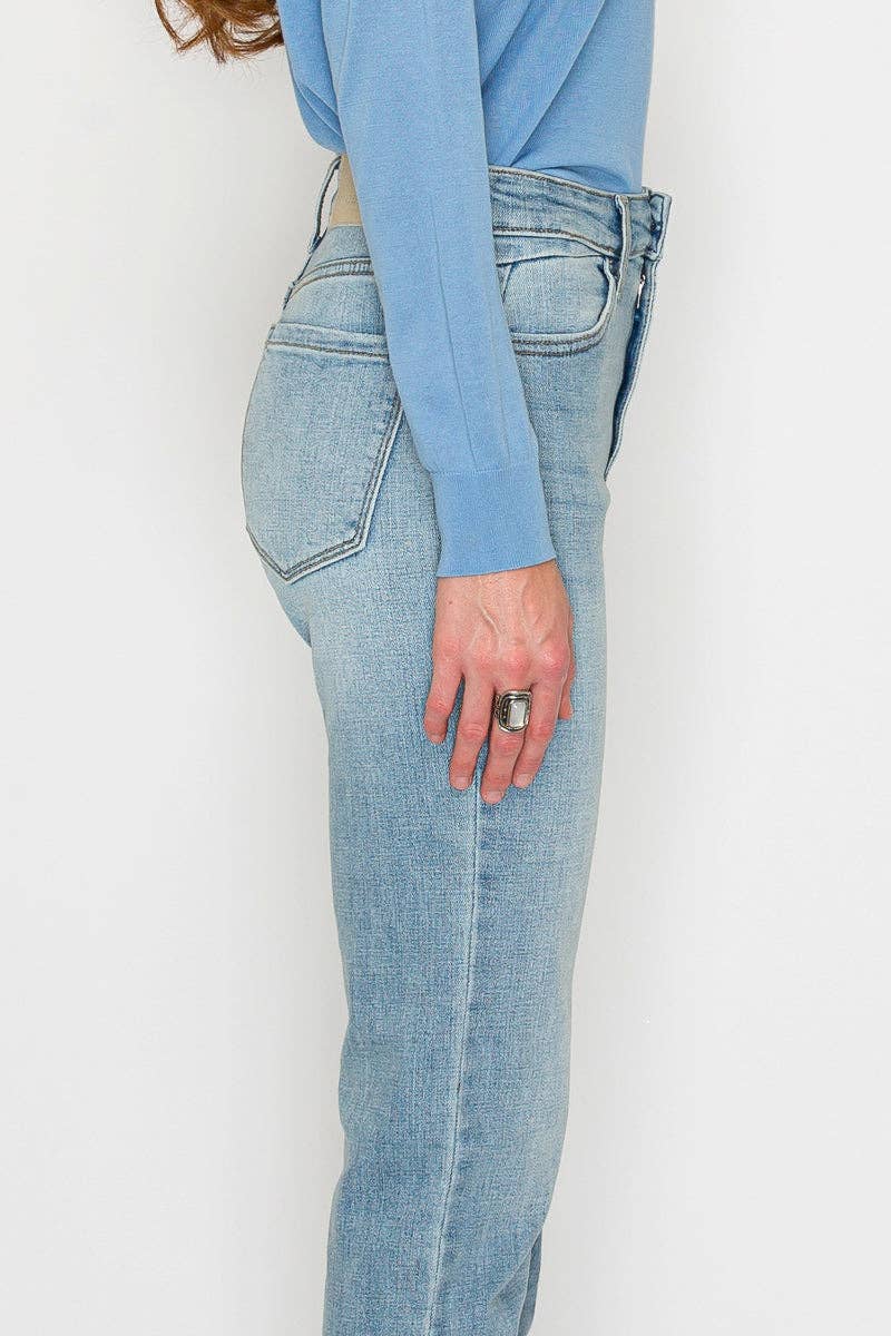 High Rise Slim Straight Leg Jeans