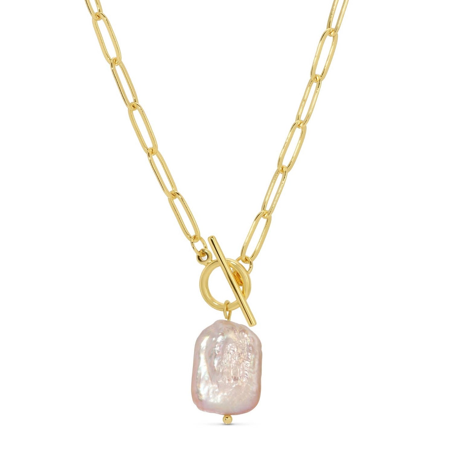 Splendid Iris - Baroque Pearl Toggle Necklace