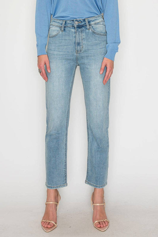 High Rise Slim Straight Leg Jeans