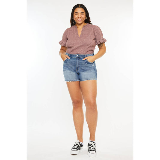 High Rise Mom Short - Medium Stone Wash