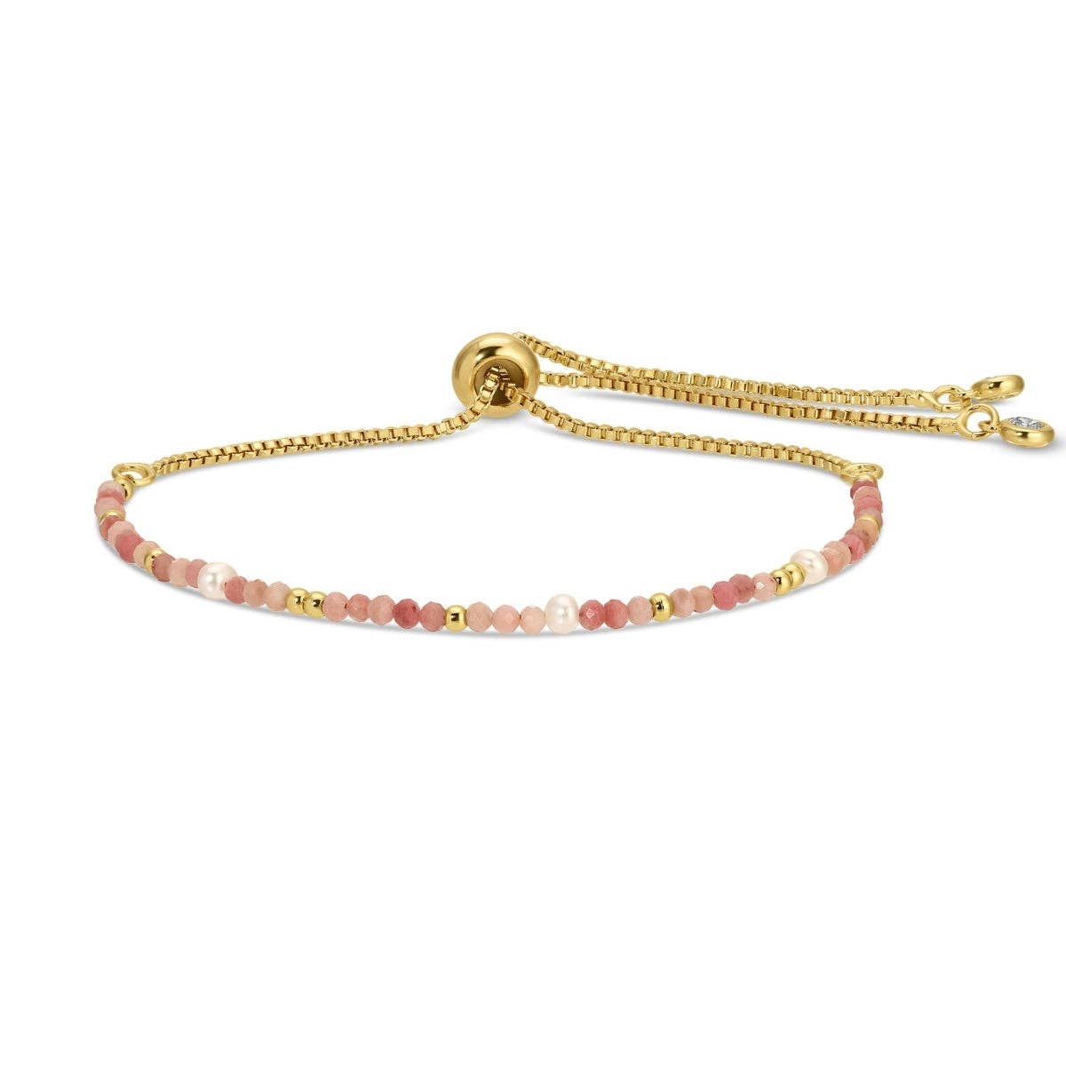 Splendid Iris - Delicate Stone Pulley Bracelet: Black