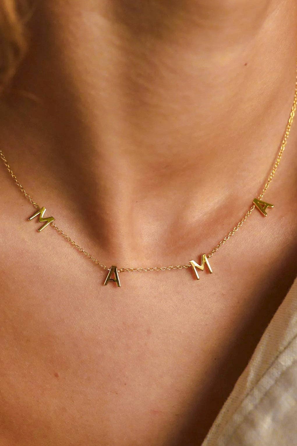 18K Gold Plated Waterproof Stainless Steel Mama Necklace