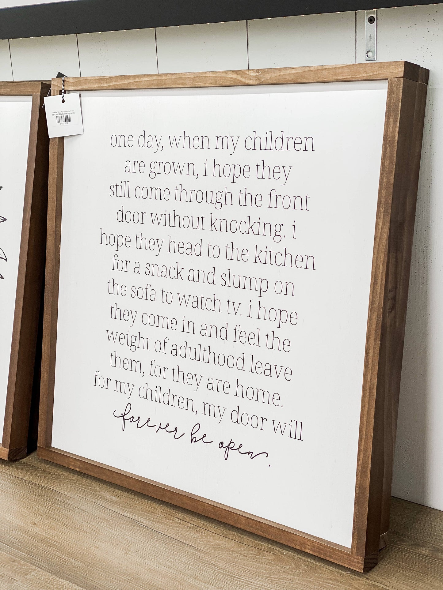 Lily and Sparrow - One Day When My Children | Mother's Day Gift: Black / Light Oak / 25x25"