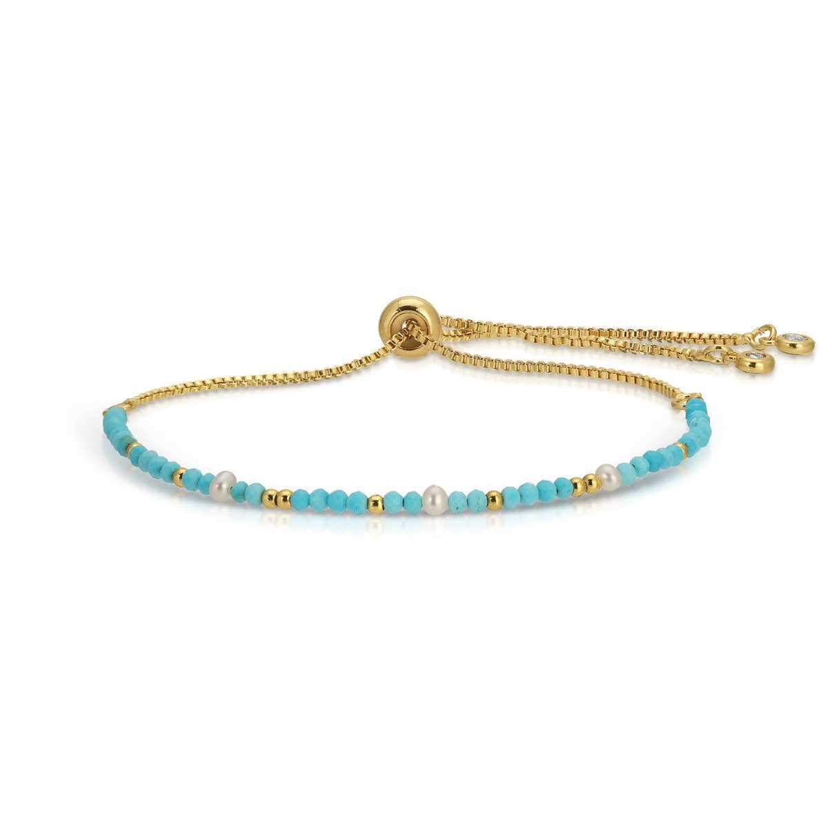 Splendid Iris - Delicate Stone Pulley Bracelet: Black