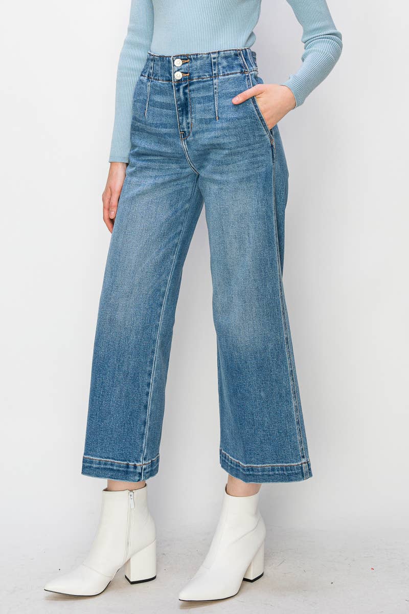 ARTEMIS VINTAGE - HIGH RISE CROP WIDE JEANS