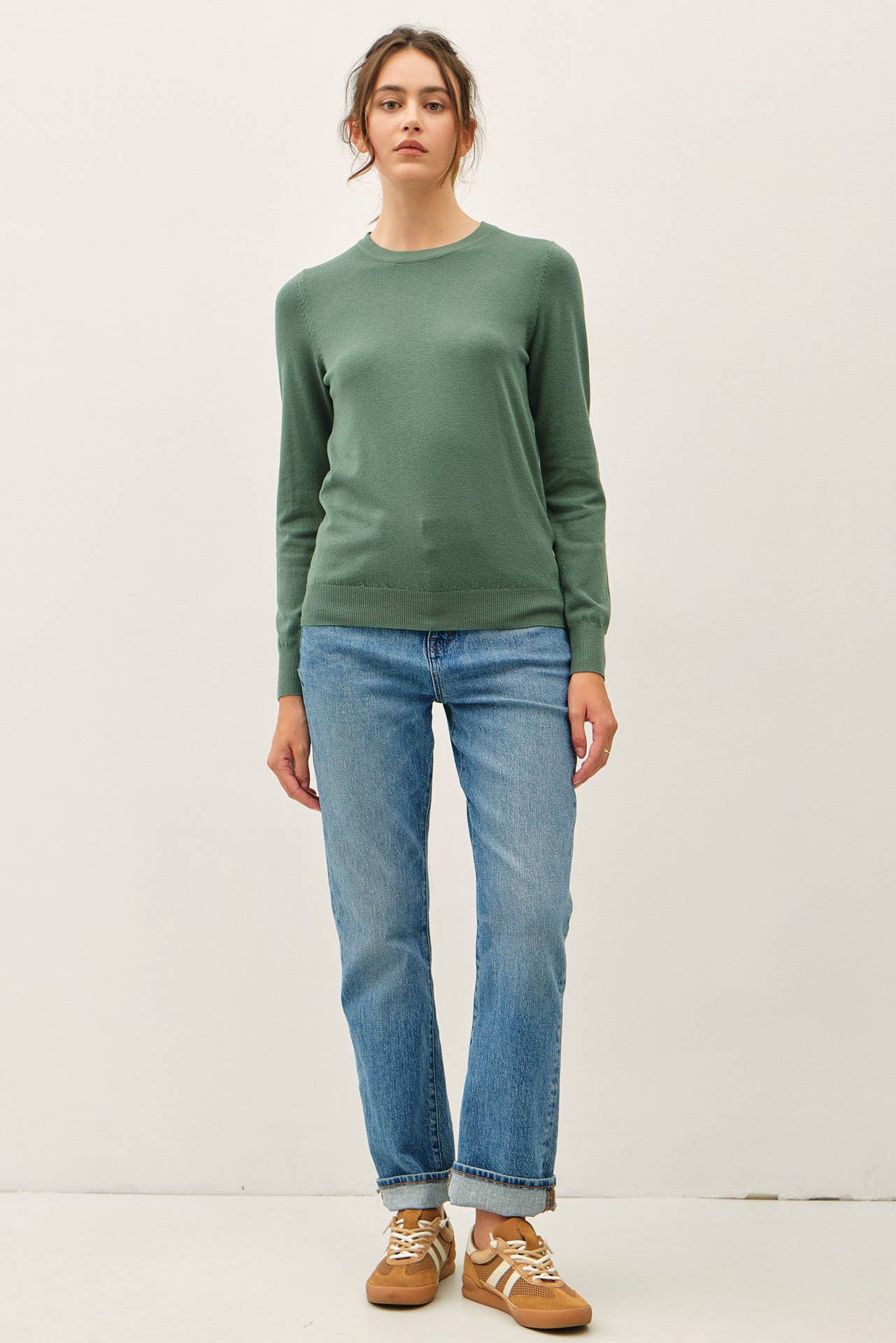Be Cool - NEW COLOR-VISCOSE CREW NECK SOFT KNIT SWEATER : Ivory / L