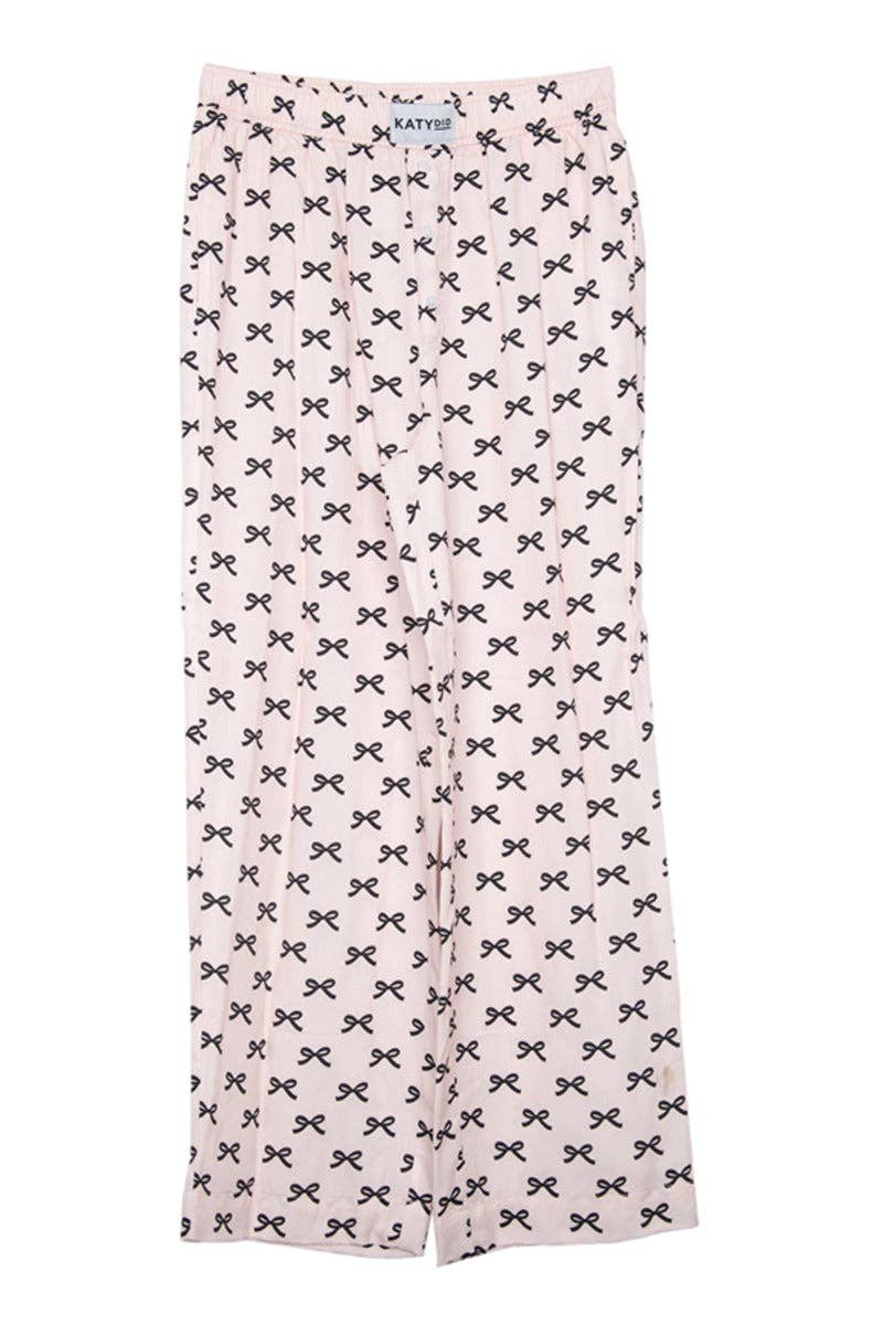 Mini Black Bow Light Pink Lounge Boxer Pants