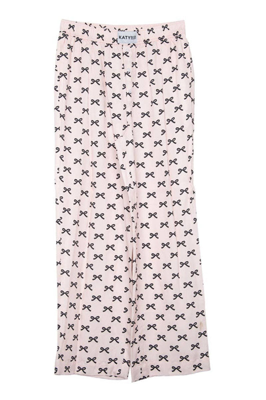 Mini Black Bow Light Pink Lounge Boxer Pants