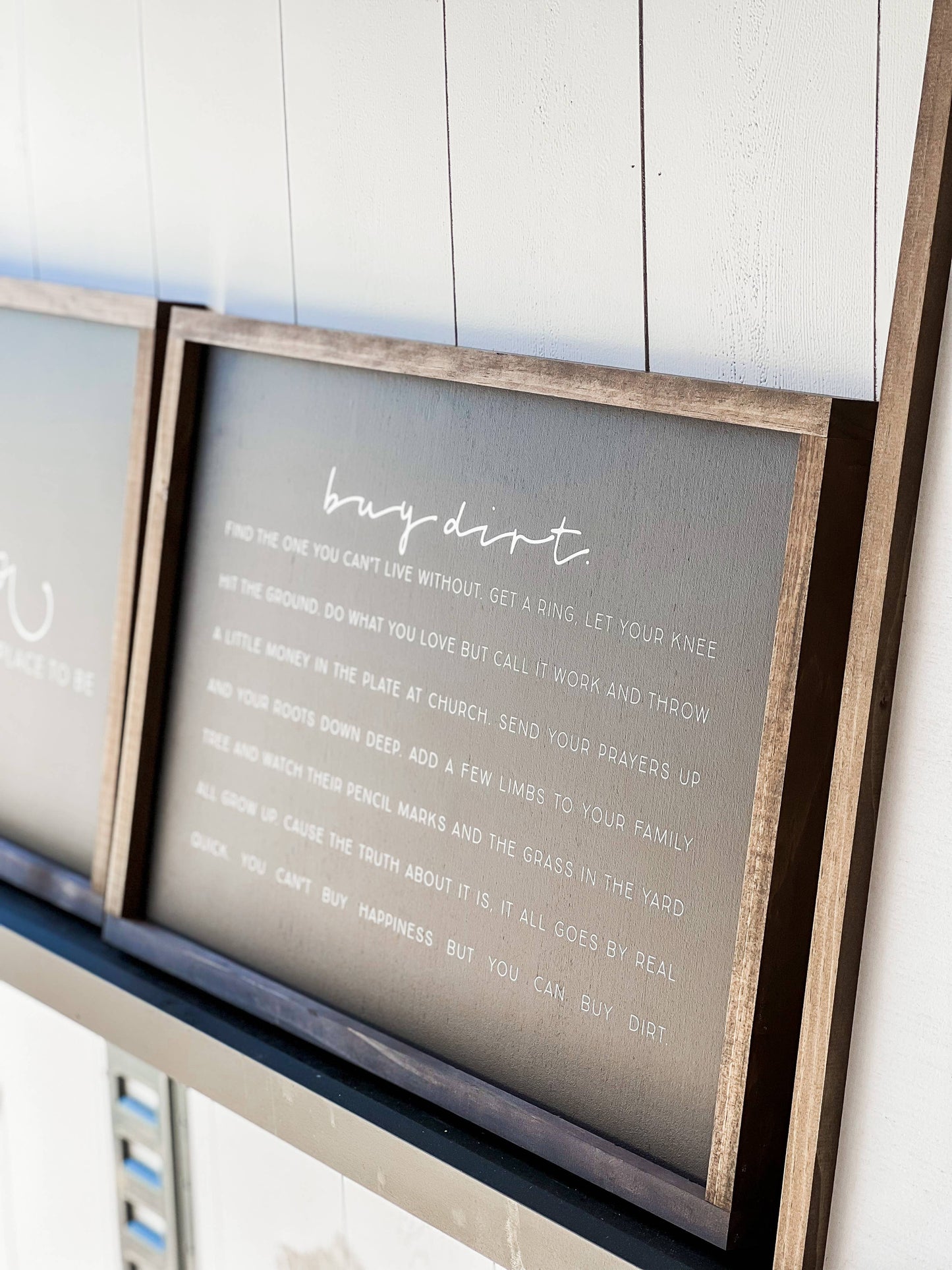 Lily and Sparrow - Buy Dirt - Horizontal | Wall Decor, Home Decor, Wall Art: Black / Light Oak / 25x17"